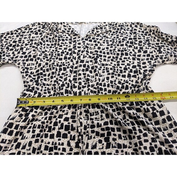 Chico’s Split-Neck Tie Waist Dress Cream Black Geometric Size 1 / Small $89 - Picture 9 of 9